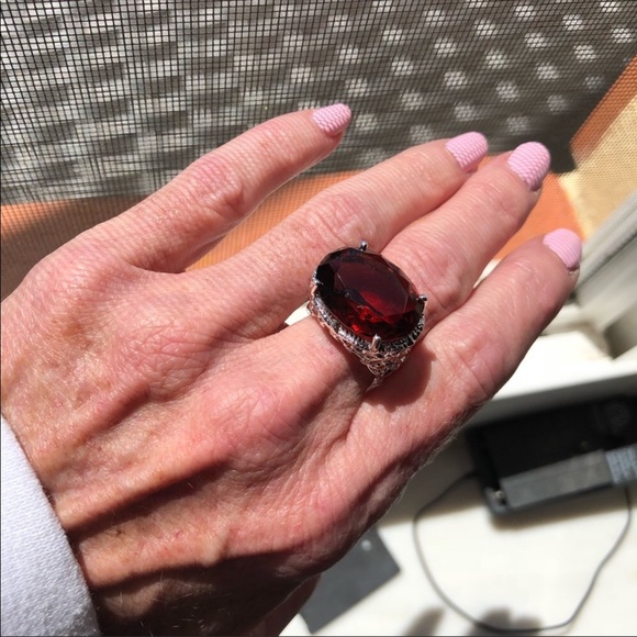 3.95 Carat Sterling Silver Honey Citrine Ring - Picture 8 of 8